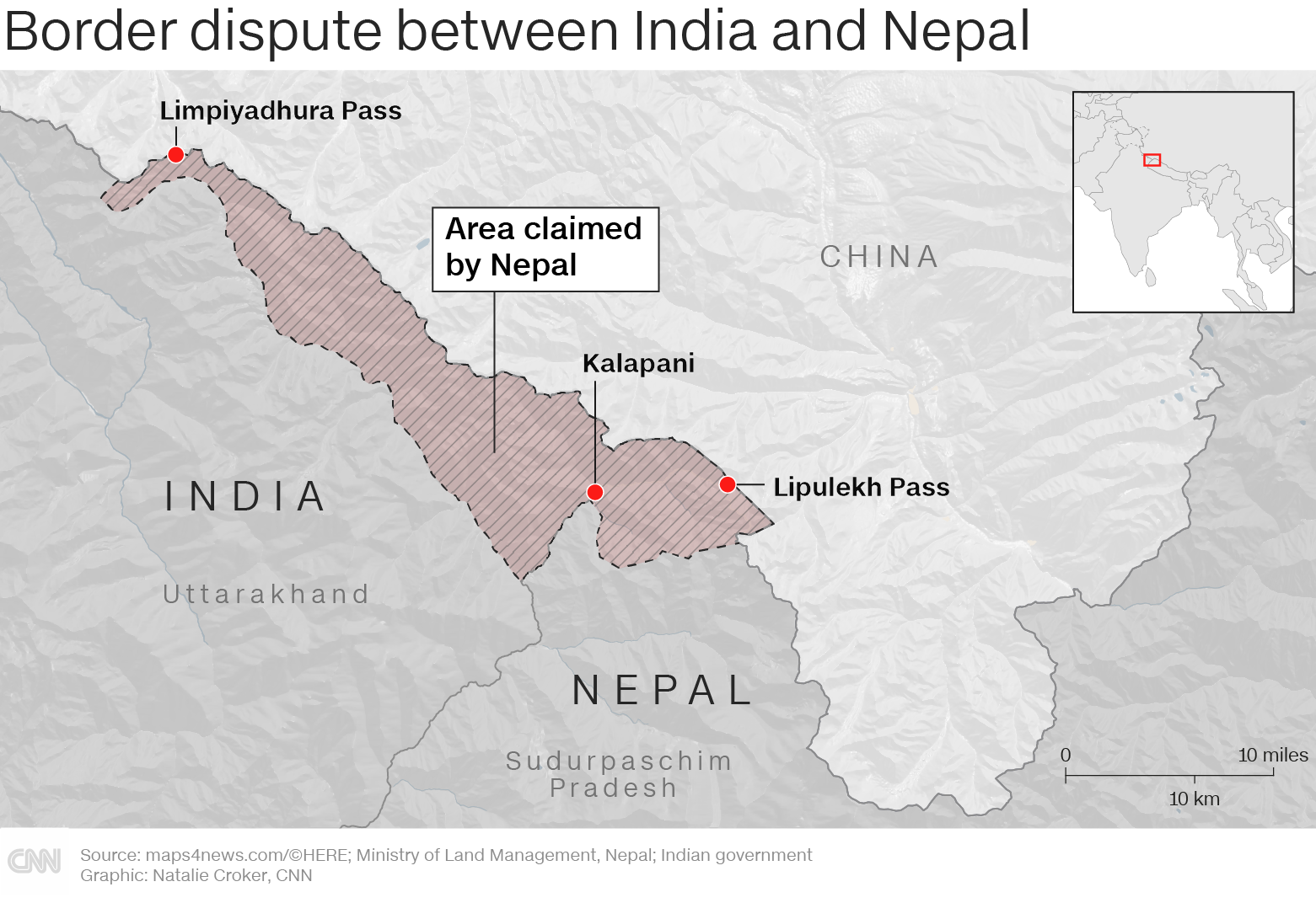 Эссекибо спорная территория на карте. Индия Непал. Граница Индии и Непала. Map of China and India and Nepal. Territorial dispute.